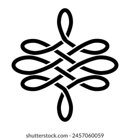 swirl infinity endless spirit celtic symbol isolated on white background tattoo icon logo. vector illustration.