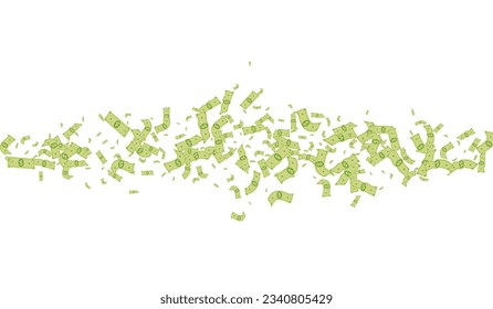 Swirl Jackpot Vector White Background. Business Cash Brochure. Casino Paper Confetti Flyer. Rich Currency Fall Template.