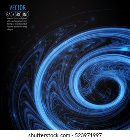 Swirl light effect with blue lines. Abstract background. Vector graphic design.