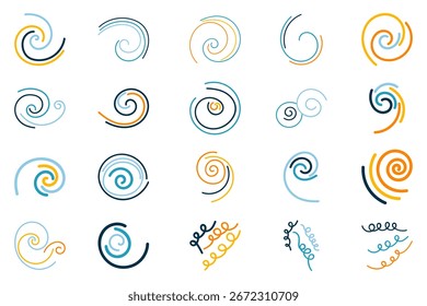 Conjunto de Decoração de Elemento de Linha de Espiral