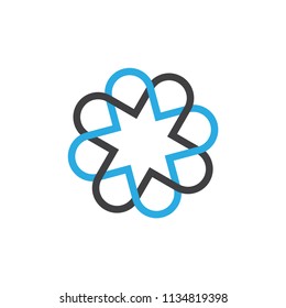 swirl lines art overlapping logo vector