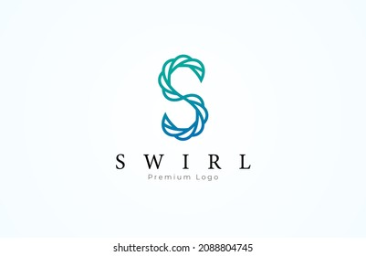 Swirl logo. simple and modern letter s formed from swirls stylized lines. usable for brand or business logo. vector illustration