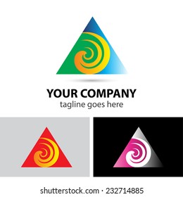 Swirl logo with triangle logo
