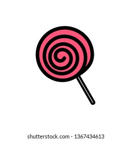 Swirl lollipop icon isolated on white background. Vector illustration.