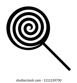 Swirl lollipop sucker or lolly candy flat vector icon for apps and websites