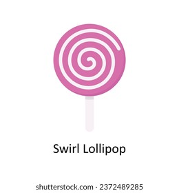 Icono plano de diseño del vector Swirl Lollipop. Símbolo del archivo EPS 10 de fondo blanco 