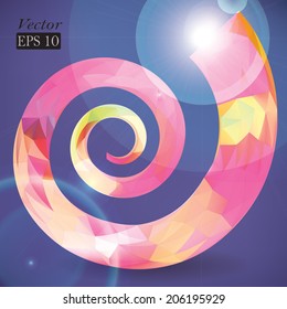 Swirl made of gradient triangles