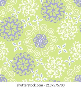 Swirl Mandala Flores Vector Patrón sin inconvenientes