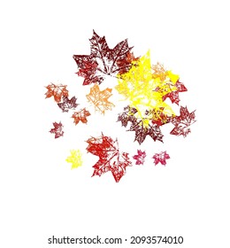 Swirl of maple leaves. Falling red leaves for Canada Day 1st July. Empty design template.