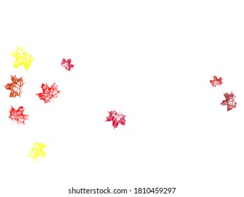Swirl of maple leaves. Maple leafs silhouette autumn wind. Empty design template.