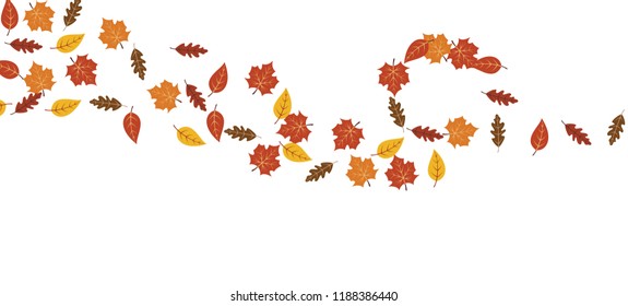 Swirl of maple leaves. Vector