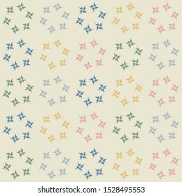 Swirl modular of pattern vector. Design floral pastel colors on cream background. Design print for illustration, textile, texture, wallpaper, background. Set 6