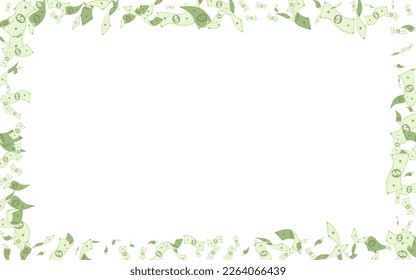 Swirl Money Vector White Background. Paper Finance Cover. Abundance Paper Cash Poster. Fly Currency Fall Magazine.