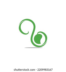 swirl motion leaf tree natural symbol logo vector