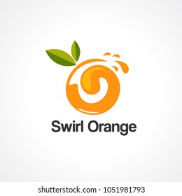 swirl orange logo vector, icon, element for business