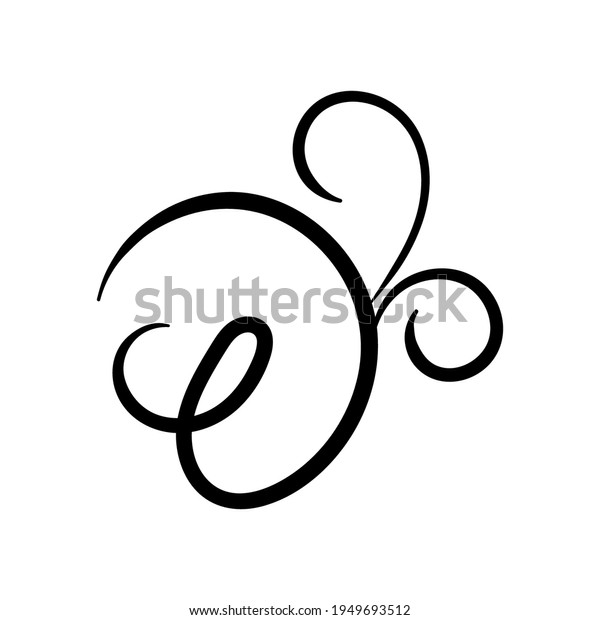 Swirl ornament stroke hand drawn. Ornamental curls\
with pen, swirls divider and filigree ornaments vector\
illustration. Black on\
white.