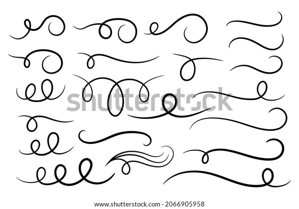 Swirl ornament stroke.
Ornamental curls, swirls divider and filigree ornaments vector
illustration set
