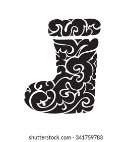swirl ornate collection -  decorative Christmas sock 