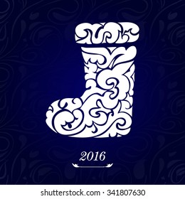swirl ornate collection - decorative Christmas  sock 