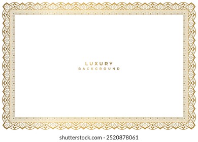 swirl page Golden vintage wedding invitation card islamic certificate border line pattern illustration frame 