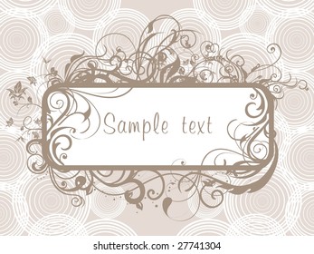 swirl pattern banner with  circle background and sample text