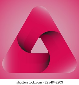 Swirl Pink Abstract Triangle Logo Design