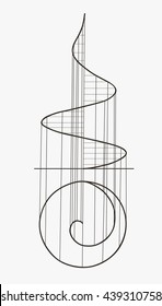 Swirl ptojection, geometry illustration, vector