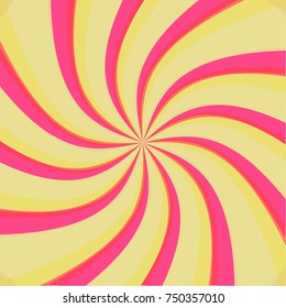 Swirl radial pattern backgrounds. Colorful, bright twirl rays. Vibrant beams. vector