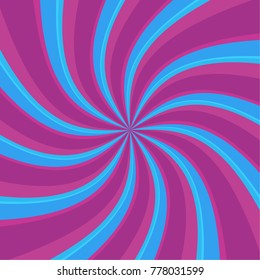 Swirl radial pattern backgrounds. Colorful, bright twirl rays. Vibrant beams. vector