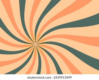 Swirl radial pattern retro background.