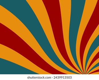 Swirl radial pattern retro background.