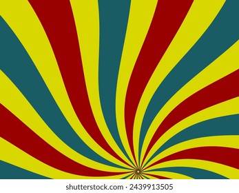 Swirl radial pattern retro background.