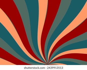 Swirl radial pattern retro background.