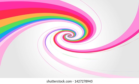swirl rainbow colors effect on gray background, modren spiral colors rainbow style, wallpaper swirl multi colors, rainbow curve multicolor stripes, colorful spiral pink on gray modern style swirl