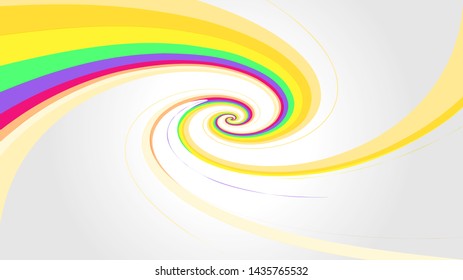 swirl rainbow colors effect on gray background, modren spiral colors rainbow style, wallpaper swirl multi colors, rainbow curve multicolor stripes, colorful spiral yellow on gray modern style swirl
