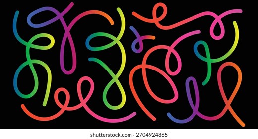 Swirl Rainbow Ribbons icon vector. Fluid Graphics Element. Abstract Gradient Waves Pattern symbol. vector illustration.
