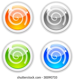 Swirl realistic buttons. Vector illustration.