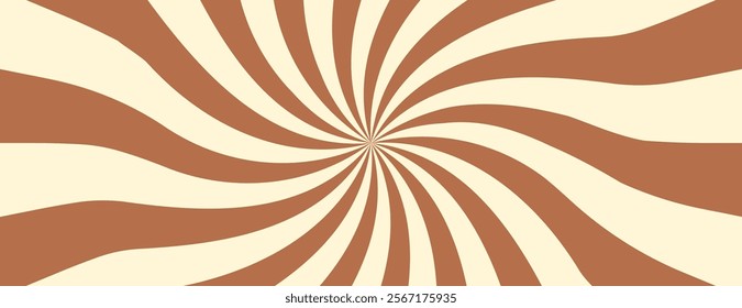 Swirl Rectangle Coffee Background. Spiral Chocolate Backdrop. Abstract Frame for Banner and Promotion Template.