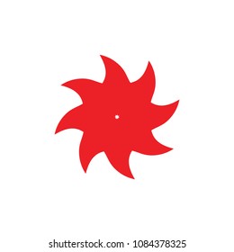 swirl red hot sun rays symbol vector