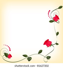 swirl with red roses