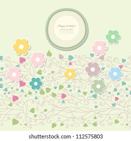 Swirl retro cute flower background vector eps 8
