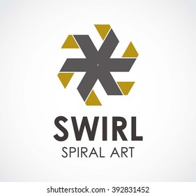 Swirl ribbon of spiral art abstract vector and logo design or template motion business icon of company identity symbol concept