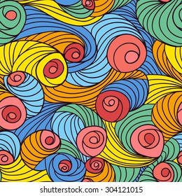 Swirl seamless pattern. Abstract geometric tiled background. 