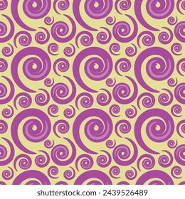 Swirl Seamless Pattern. Candy Color Textile Design. Psychedelic Print, Inspired by the 60's Mod Style.