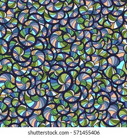 Swirl seamless pattern in sea colors. Abstract shell background. 