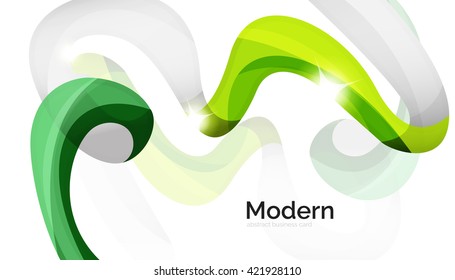 Swirl shape colorful line. Futuristic abstract background - color curve stripes and lines in motion concept and with light and shadow effects. Presentation banner and business card message design