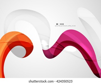 Swirl shape colorful line. Futuristic abstract background - color curve stripes and lines in motion concept and with light and shadow effects. Presentation banner and business card message design