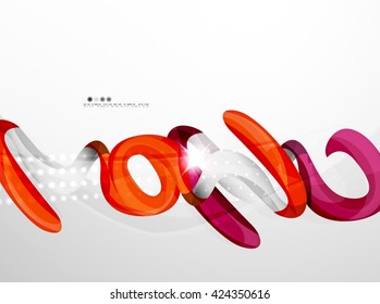 Swirl shape colorful line. Futuristic abstract background - color curve stripes and lines in motion concept and with light and shadow effects. Presentation banner and business card message design