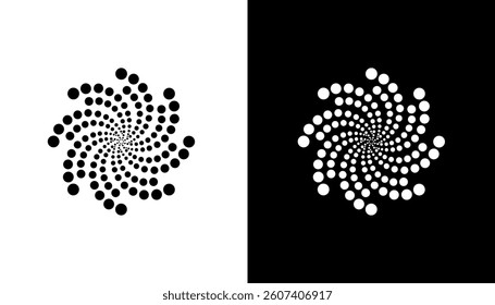 Swirl shape made of circular dot pattern fading using size illustration vector template