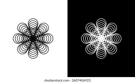 Swirl shape made of circular dot pattern fading using size illustration vector template